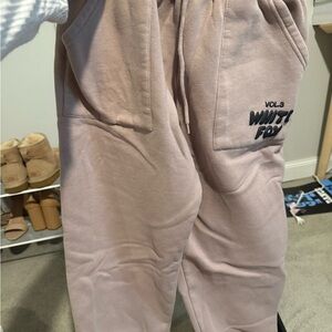 Brown White Fox Sweatpants
